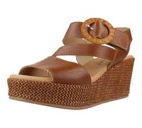 PITILLOS 11271 Sandalia Hebilla Circular cuña Alta para: Mujer Color: Cuero Talla: 38