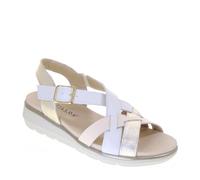 PITILLOS 20111 Sandalias Deportivas Mujer Piel Hielo Tacón Cuña 4 Cm Suela Goma, hielo, 41 EU