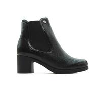 PITILLOS - Botín de piel,tacón ancho,cremallera,suela de goma,hecho en España,sencillo,clásico,liso,de charol para: Mujer color: NEGRO talla:40