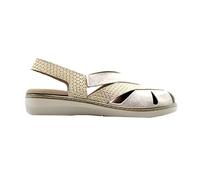 PITILLOS - 5003 Oro - Sandalia plana de piel, suela de goma, para: Mujer color: ORO talla:40