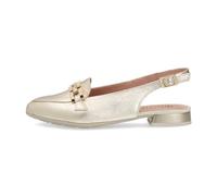 PITILLOS - Bailarinas con tacón bajo,destalonadas,clásica,Lisa,Adorno,Cadena,Punta Fina,mocasín,Suela de Goma, para: Mujer Color: Oro Talla:39