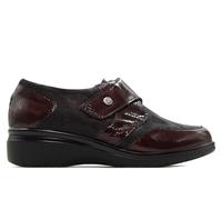 PITILLOS - Blucher,mocasín,Zapato con Tira adesiva,Casual,Piel y Tela,Plantilla Extraible,Deportivo,Sneakers para: Mujer Color: Burdeos Talla:36