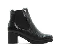 PITILLOS - Botín de piel,tacón ancho,cremallera,suela de goma,hecho en España,sencillo,clásico,liso,de charol para: Mujer color: NEGRO talla:40
