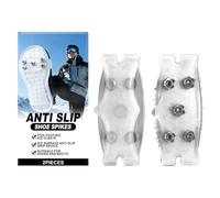 Pitillos de hielo, 2 piezas universales antideslizantes portátiles de 5 dientes - botas de zapatos pinzas para hielo | diseño antideslizante que proporciona un agarre confiable sobre teHiking Rock