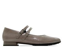 PITILLOS - Manoletina de tacón bajo,Cierre de Hebilla,de Piel,Puntera Fina,Zapato con Brillo, para: Mujer Color: Piedra Talla:40