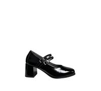 PITILLOS - Mercedita Tipo Mary Jane,Tira con Cierre de Hebilla Doble,Bailarina de Piel,Charol,con Brillo,tacón para: Mujer Color: Negro Talla:37