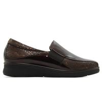PITILLOS - Mocasín,Zapato con cuña,Gomas en los Lados,Suela de Goma,Plantilla Extraible,clásico,Piel y Tela para: Mujer Color: Marron Talla:40