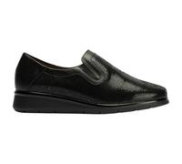 PITILLOS - Mocasín,Zapato con cuña,Gomas en los Lados,Suela de Goma,Plantilla Extraible,Piel y Tela,clásico para: Mujer Color: Negro Talla:38
