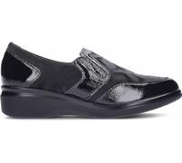 PITILLOS - Mocasín,Zapato de cuña,Gomas en los Lados,Suela de Goma,Plantilla Extraible,clásico,Piel y Tela para: Mujer Color: Negro Talla:38