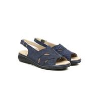 PITILLOS - Sandalia de pala de piel con cierre de velcro al tobillo,cuña de 5.5cm,elegante, para: Mujer color: ORO talla:38