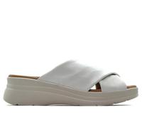 PITILLOS - Sandalia casual de piel, con cuña, destalonada y abierta, suela de goma, para: Mujer color: BLANCO talla:38