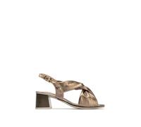 PITILLOS - Sandalia con tacón ancho de 6,5cm,suela de goma,cierre de hebilla al tobillo,color liso,clásico, para: Mujer color: BRONCE talla:37