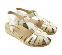 PITILLOS - Sandalia de cuña con Planta Acolchada 142301 Cuero Mujer Color: Glacial Talla: 36