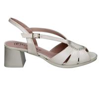 PITILLOS - Sandalia de tacón ancho,zapato destalonado,abierto por delante,cierre de hebilla,de piel, para: Mujer color: ORO talla:36