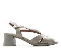 PITILLOS - Sandalia de tacón ancho,zapato destalonado,abierto por delante,cierre de hebilla,de piel, para: Mujer color: ORO talla:38
