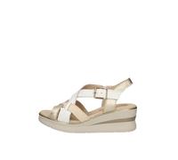 PITILLOS - Sandalias de cuña con planta acolchada y cierre de hebilla 550860 Cuero MUJER color: Blanco talla: 36
