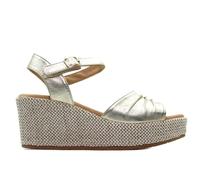 PITILLOS - Sandalias de esparto,cuña 8cm y plataforma 5cm,lisa,espadril clásica,alpargata,tira adhesiva para: Mujer color: ORO talla:36