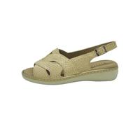 PITILLOS - Sandalias de pala,piel,cuña 4.5cm y plataforma 3cm,suela de goma,hebilla,plantilla extraible para: Mujer color: ORO talla:41