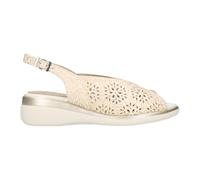 PITILLOS - Sandalias de pala,piel,cuña 6cm y plataforma 3cm,cierre con hebilla,suela de goma,calado, para: Mujer color: ORO talla:37