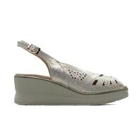 PITILLOS - Sandalias de pala,piel,cuña y plataforma,suela de goma,tira con hebilla,clásica, para: Mujer color: ORO talla:36