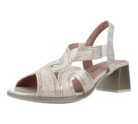 PITILLOS - Sandalias de piel,con tacón ancho de 6cm,suela de goma,grabado,abierto,dedos fuera,clásico, para: Mujer color: ORO talla:36