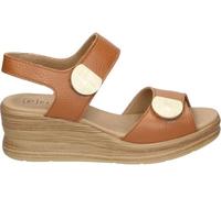 PITILLOS Sandalias de Piel Mujer - Sandalia con Cuña en Color Marrón Cuero - Sandalia de Verano con Bucle de Gancho - Cuña Alta y Cómoda - Modelo 11054 - 40 EU
