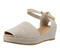 PITILLOS Sandalias de Piel Mujer - Sandalia con Cuña en Color Natural con Detalles - Alpargatas con Hebilla - Yutes Estilosas - Cuña Alta y Cómoda - Modelo 11260 - 40 EU