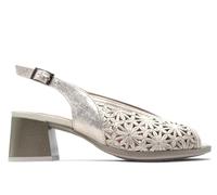 PITILLOS - Sandalias de piel,tacón ancho de 6cm,cierre de hebilla,suela de goma,calado,abierto,salón, para: Mujer color: ORO talla:37