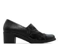 PITILLOS - Zapato Abotinado para Mujer con tacón Ancho de Goma,Sencillo,Piel y Tela,Plantilla Extraible, para: Mujer Color: Negro Talla:41