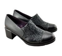 PITILLOS - Zapato Abotinado para Mujer con tacón Ancho y Plataforma de Goma,de Piel y Tela,plantila Extraible para: Mujer Color: Negro Talla:38