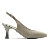 PITILLOS - Zapato clásico de salón Destalonado con Puntera Fina,tacón Fino,de Piel,Suela de Goma,Hebilla para: Mujer Color: Oro Talla:38