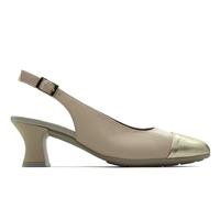 PITILLOS - Zapato clásico,salón Destalonado con Puntera Fina,tacón Ancho,Piel,con Suela de Goma,Hebilla para: Mujer Color: Oro Talla:38