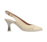 PITILLOS - Zapato clásico,salón Destalonado con Puntera Fina,tacón de Aguja,Piel,con Suela de Goma,Animal Print para: Mujer Color: Crema Talla:41
