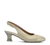 PITILLOS - Zapato clásico,salón Destalonado con Puntera Fina,tacón de Aguja,Piel,con Suela de Goma,Hebilla, para: Mujer Color: Oro Talla:39
