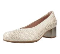 PITILLOS - Zapato clásico,salón,tacón Cuadrado,Piel,con Suela de Goma,Goma elástica, para: Mujer Color: Oro Talla:38