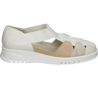 PITILLOS Zapato con Cuña Mujer - Sandalia de Piel en Color Glacial con Detalles - Cangrejera con Tiras Elásticas - Cuña Baja y Cómoda - Modelo 20306 - 36 EU