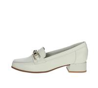 PITILLOS - Zapato de Mujer,mocasín con tacón bajo de 4cm,de Piel,Suela de Goma,Adorno,Cadena,Planta de Gel, para: Mujer Color: Glacial Talla:40