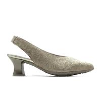 PITILLOS - Zapato de Piel con tacón Medio,Destalonado,elástico en el Tobillo,clásico,salón,Punta Fina, para: Mujer Color: Oro Talla:41