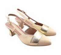 PITILLOS - Zapato de tacón 457001 Cuero Mujer Color: Crema Talla: 39