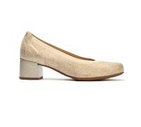 PITILLOS - Zapato de tacón Cuadrado,bajo,clásico,salón,Borde elástico,Suela de Goma para: Mujer Color: Oro Talla:40