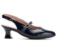 PITILLOS Zapato de tacón salón Destalonado 11184 en Negro de Charol - Zapatos de Fiestas cómodos para Mujer - Mujer Color: Negro Talla: 35