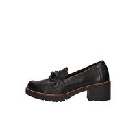 PITILLOS - Zapato mocasín con tacón Ancho y Plataforma,de Piel,Adorno,eslabón de Cadena,Sencillo, para: Mujer Color: Negro Talla:41