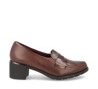 PITILLOS - Zapato mocasín con tacón Ancho y Plataforma,de Piel,con Antifaz,Sencillo,Serpiente,Animal Print para: Mujer Color: Marron Talla:39