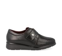 PITILLOS - Zapato para Mujer con Cierre adesivo,Suela de Goma,Piel y Textil,Plantilla Extraible,cuña,Sencillo, para: Mujer Color: Negro Talla:36
