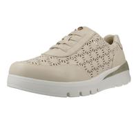 PITILLOS Zapatos con Cuña Mujer - Zapato de Piel en Color Crema con Detalles - Zapato Estiloso con Cordones Elásticos - Slip On - Cuña Baja - Modelo 11090 - 38 EU