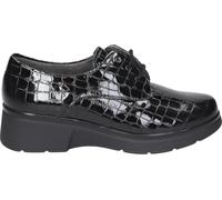 PITILLOS Zapatos Oxford de Cuña Mujer de Piel Charol Negro con Cordones, Cómodos y Ligeros, Modelo 10057 (Negro, Sistema Tallas Calzado EU, Adulto, Mujer, Números, Mediano, 37)