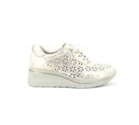 PITILLOS - Zapatos Sneakers,de Piel,cordón elástico,de cuña,Suela de Goma,Rejilla,Calado,Plantilla Extraible para: Mujer Color: Oro Talla:40