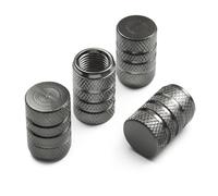 Pitlane Performance® Tapones de Válvula de Aluminio Juego de 4 Tapas para Válvula Schrader Compatibles con Coche, SUV, Moto y Bicicleta; Protección Duradera para Válvulas de Rueda (Antracita, Comfort)
