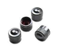 Pitlane Performance® Tapones de Válvula de Aluminio Juego de 4 Tapas para Válvula Schrader Compatibles con Coche, SUV, Moto y Bicicleta; Protección Duradera para Válvulas de Rueda (Antracita, Racing)