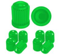 Pitlane Performance® Tapones de válvula - Pack de 10 | Tapas para válvulas de neumáticos compatibles con válvulas Schrader | para Coche, SUV, Moto, Bici, Caravana y más (Verde)